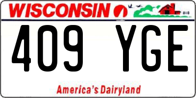 WI license plate 409YGE
