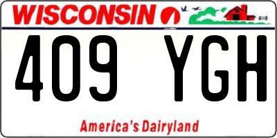WI license plate 409YGH