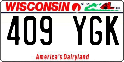 WI license plate 409YGK