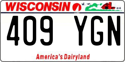 WI license plate 409YGN