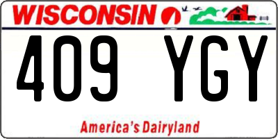 WI license plate 409YGY