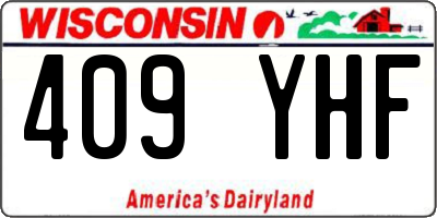 WI license plate 409YHF