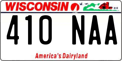 WI license plate 410NAA