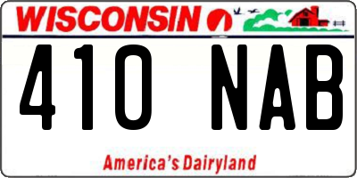 WI license plate 410NAB