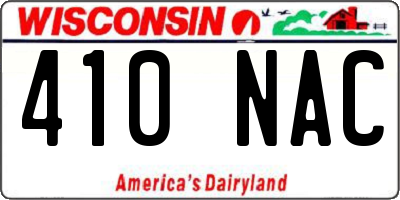 WI license plate 410NAC