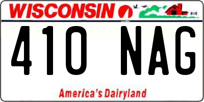 WI license plate 410NAG