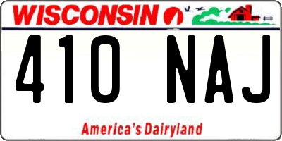 WI license plate 410NAJ