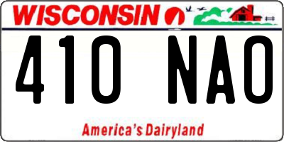 WI license plate 410NAO