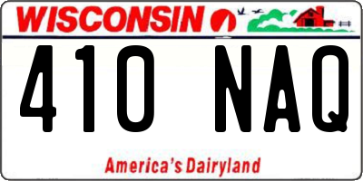 WI license plate 410NAQ