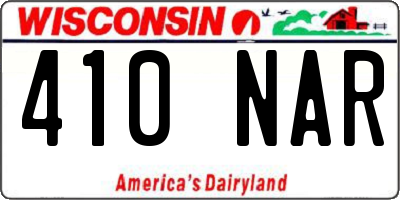 WI license plate 410NAR