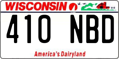 WI license plate 410NBD