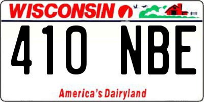WI license plate 410NBE