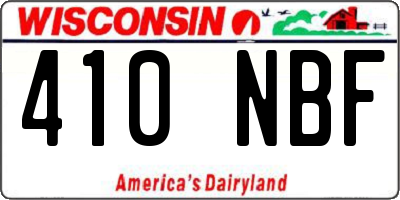 WI license plate 410NBF