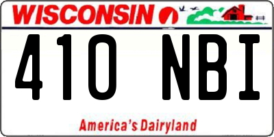 WI license plate 410NBI