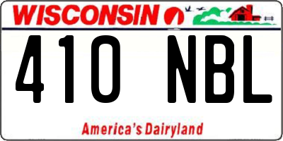 WI license plate 410NBL