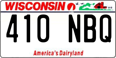 WI license plate 410NBQ