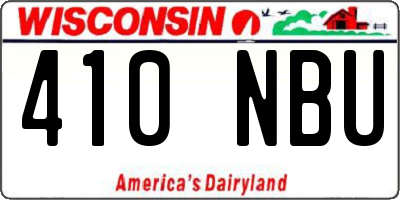 WI license plate 410NBU