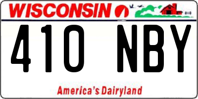 WI license plate 410NBY