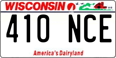 WI license plate 410NCE