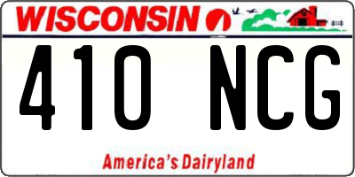 WI license plate 410NCG