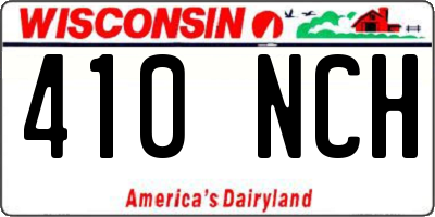 WI license plate 410NCH