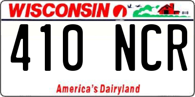 WI license plate 410NCR