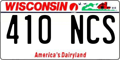 WI license plate 410NCS