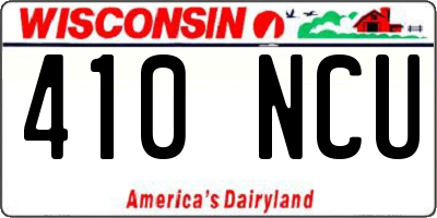 WI license plate 410NCU