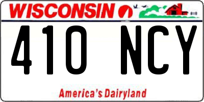 WI license plate 410NCY