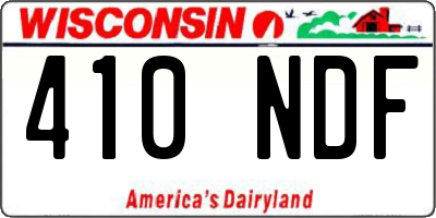 WI license plate 410NDF