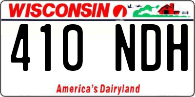 WI license plate 410NDH