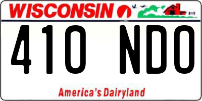 WI license plate 410NDO