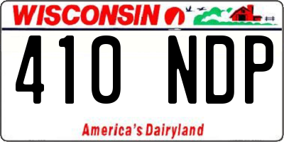 WI license plate 410NDP