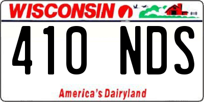 WI license plate 410NDS