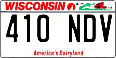 WI license plate 410NDV
