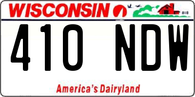 WI license plate 410NDW