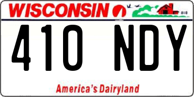 WI license plate 410NDY