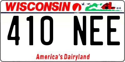 WI license plate 410NEE
