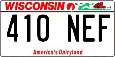 WI license plate 410NEF