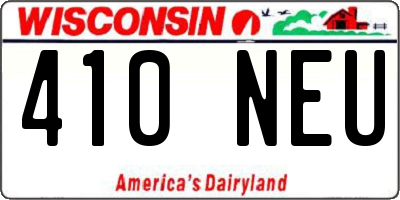 WI license plate 410NEU