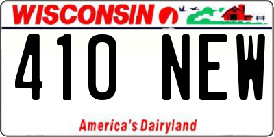 WI license plate 410NEW