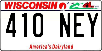 WI license plate 410NEY