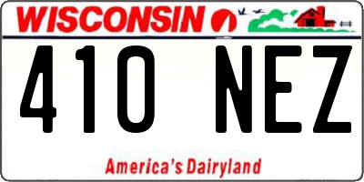 WI license plate 410NEZ