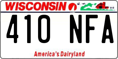 WI license plate 410NFA