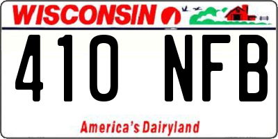 WI license plate 410NFB