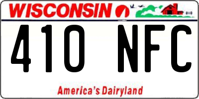 WI license plate 410NFC