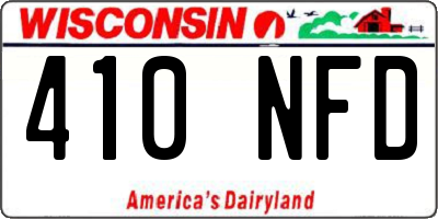 WI license plate 410NFD