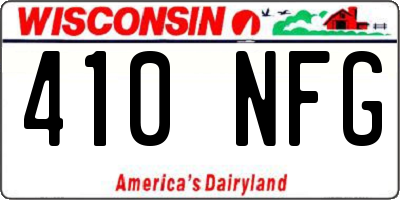 WI license plate 410NFG