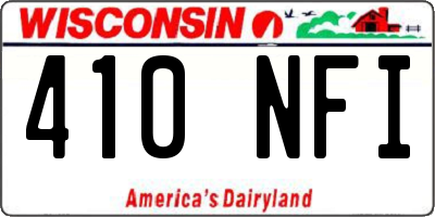 WI license plate 410NFI