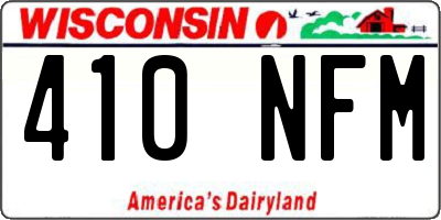 WI license plate 410NFM